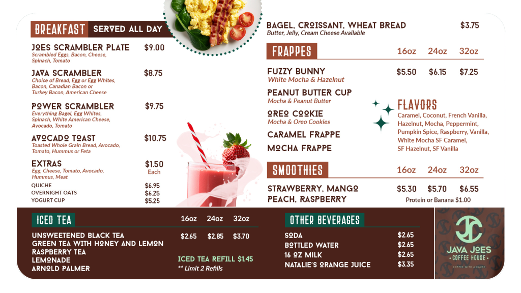 Java Joes Menu Board 3