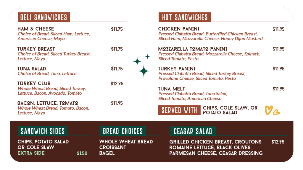 Java Joes Menu Board 2